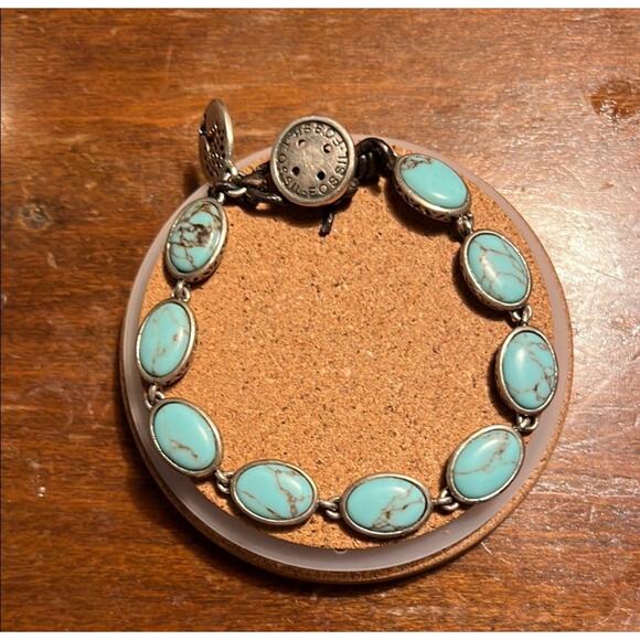 Lucky brand Turquoise And Silver Oval bracelet - Picture 1 of 1